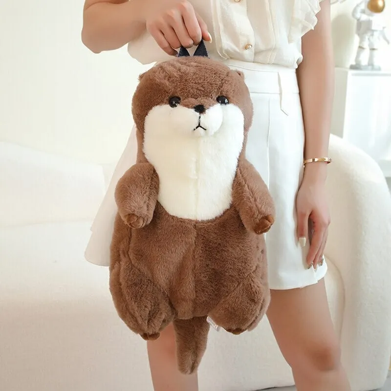Kawaii Brown Otter Backpack Plushie
