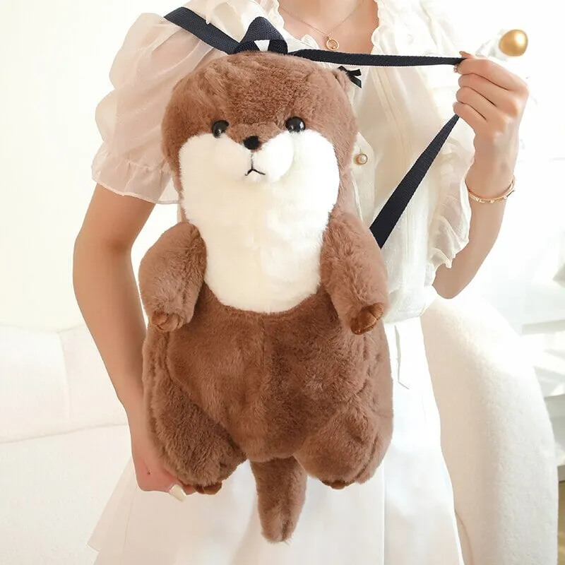 Kawaii Brown Otter Backpack Plushie