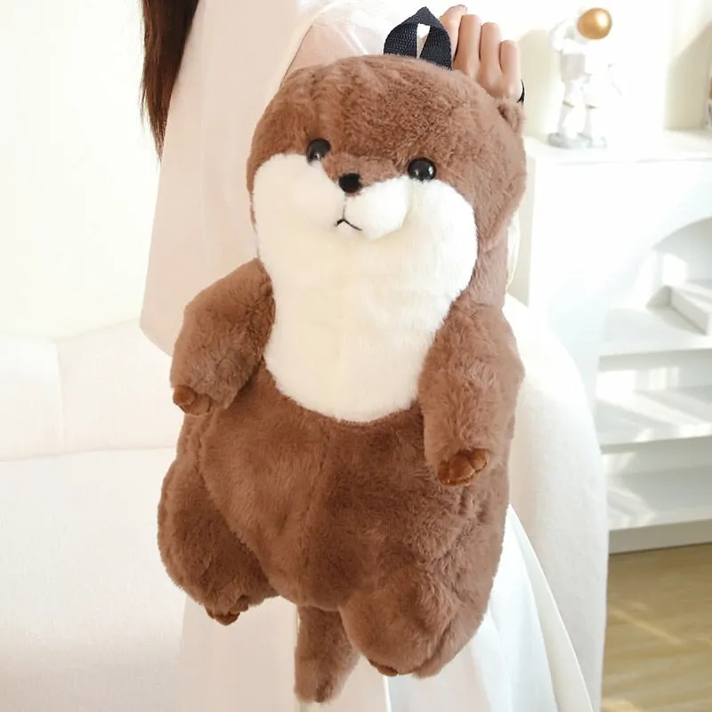 Kawaii Brown Otter Backpack Plushie