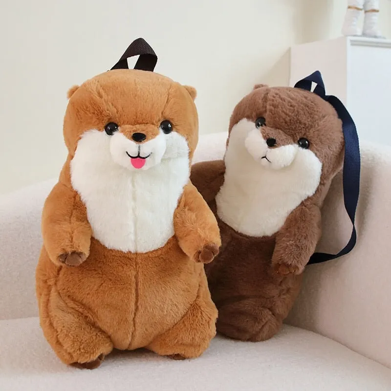 Kawaii Brown Otter Backpack Plushie