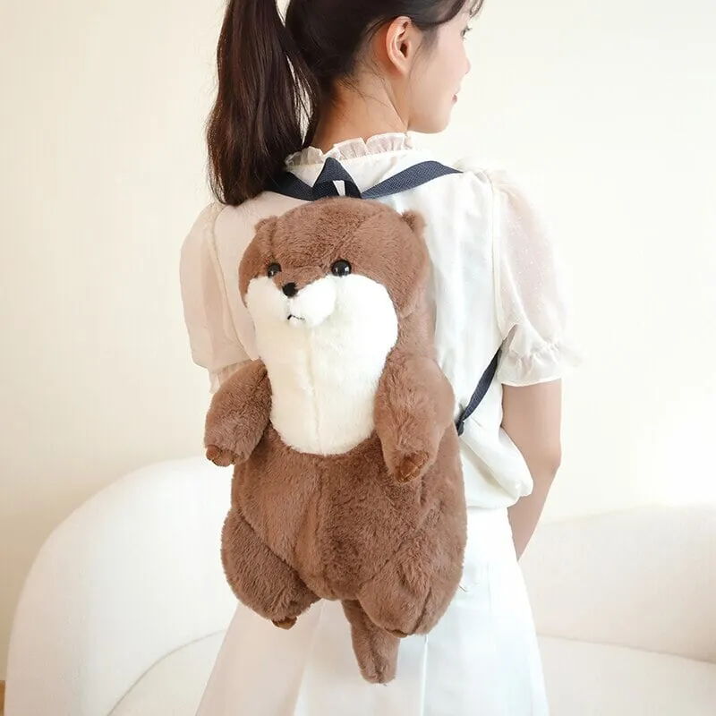 Kawaii Brown Otter Backpack Plushie