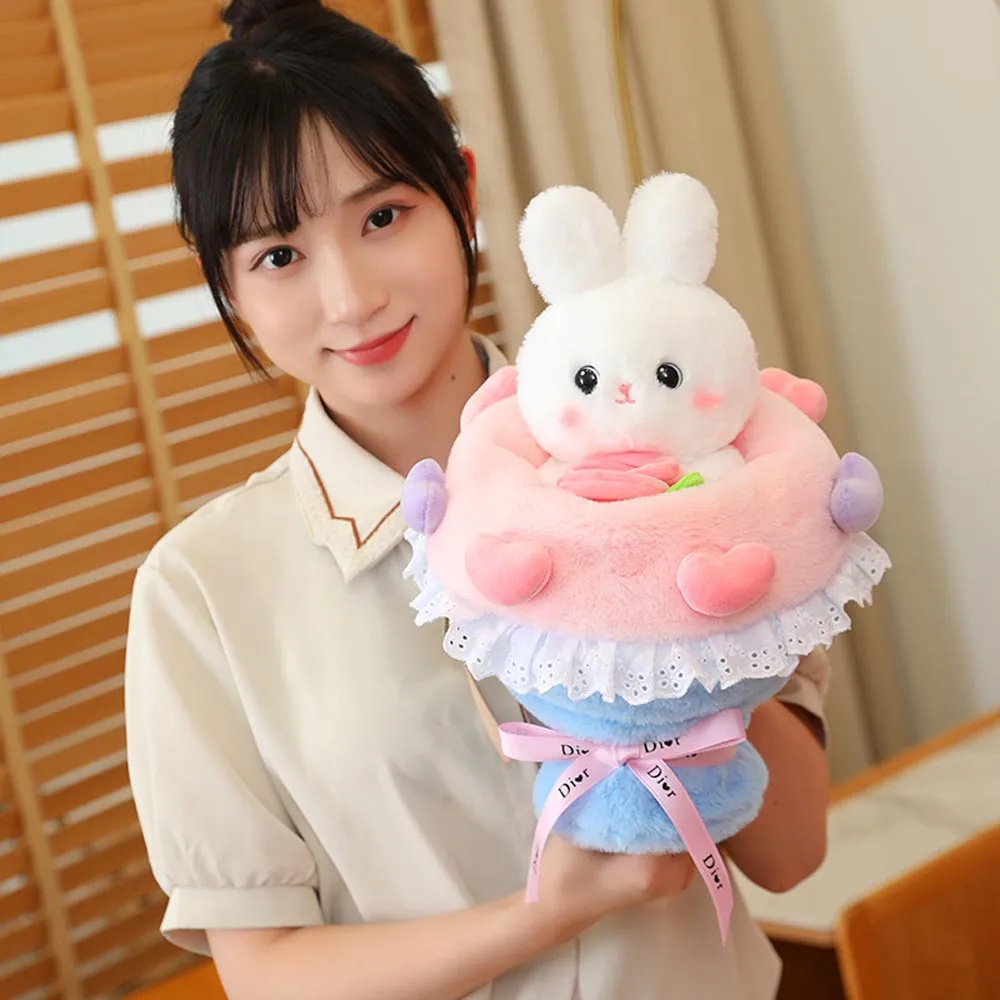 Kawaii Bunny Flower Bouquet Stuffed Animal Plush