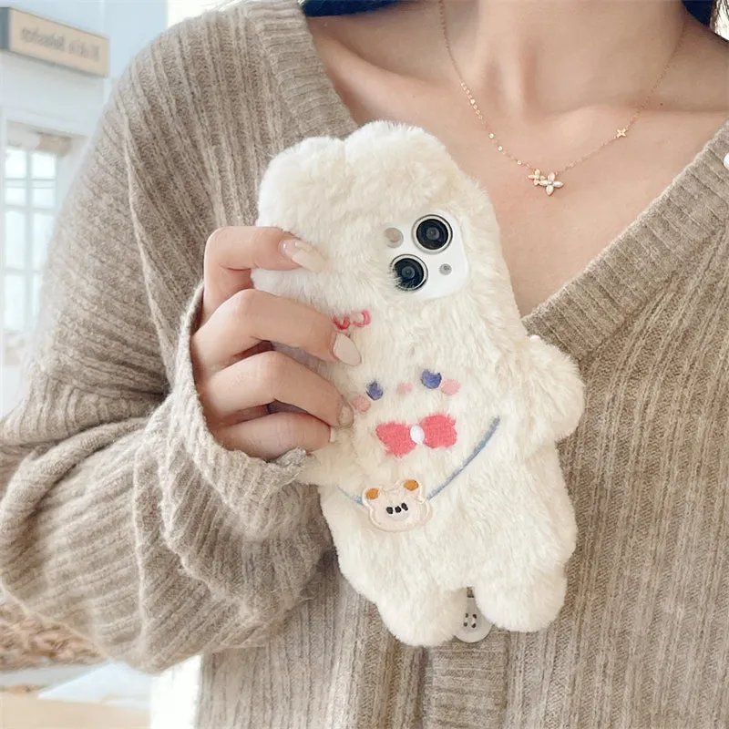 Kawaii Cute Plush Bunny iPhone Case