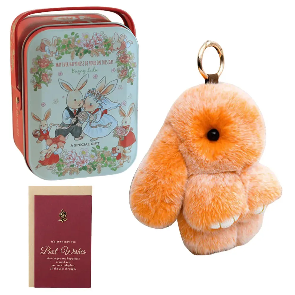 Kawaii Plush Bunny Keychain Pendant for Bags & Keys