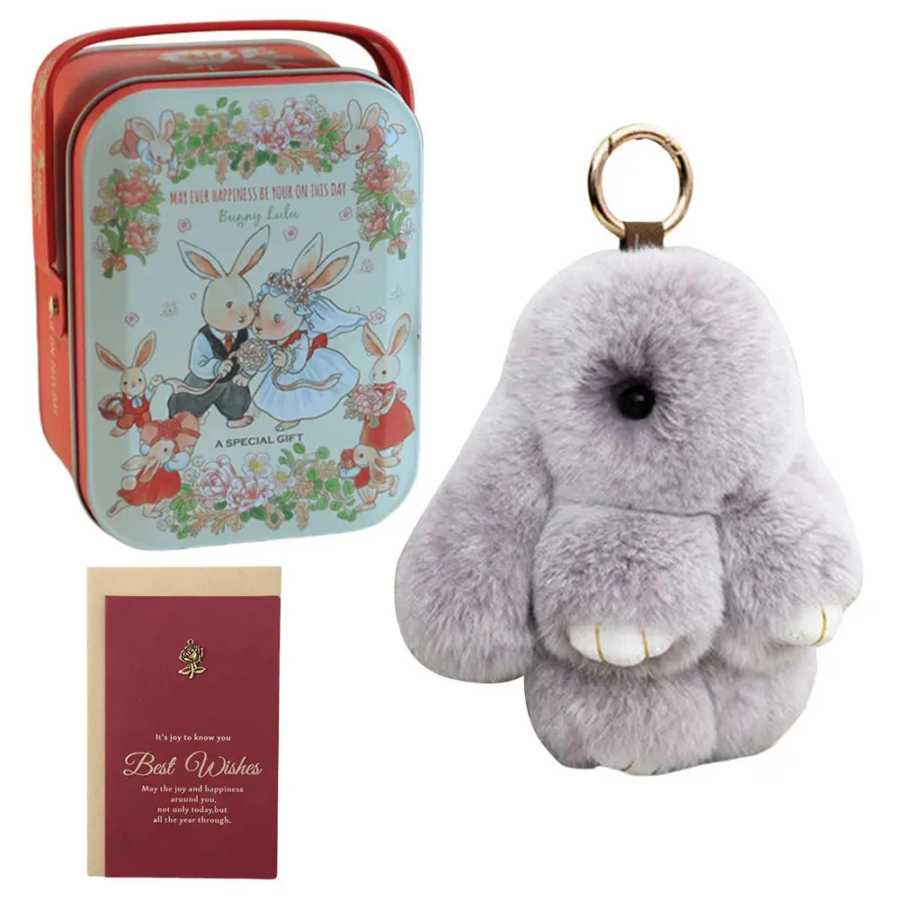 Kawaii Plush Bunny Keychain Pendant for Bags & Keys