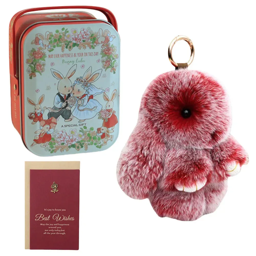 Kawaii Plush Bunny Keychain Pendant for Bags & Keys