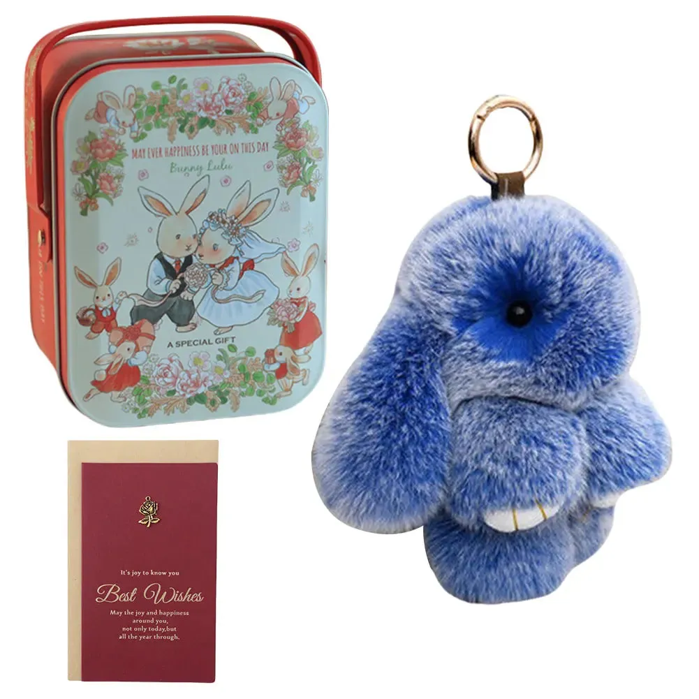 Kawaii Plush Bunny Keychain Pendant for Bags & Keys