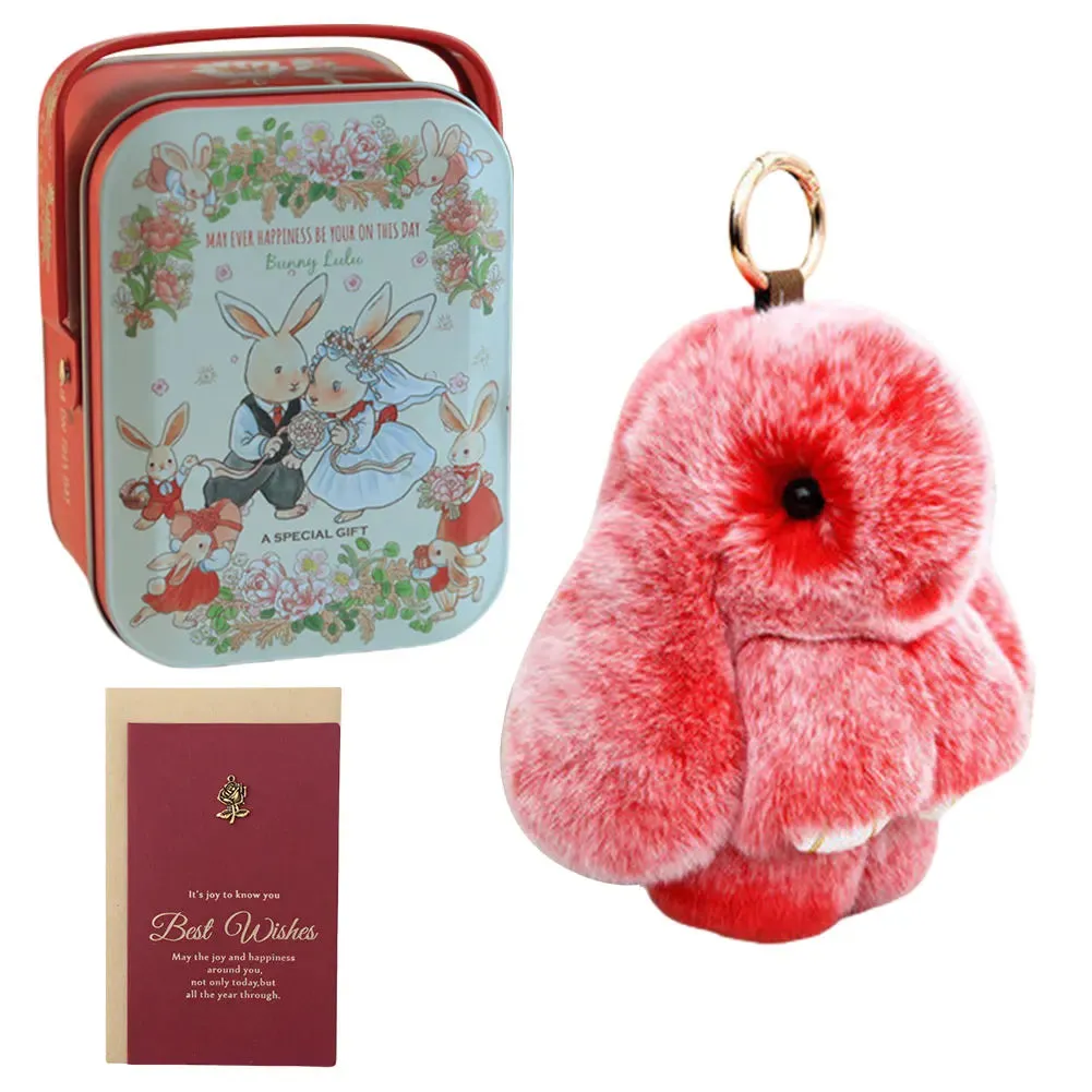Kawaii Plush Bunny Keychain Pendant for Bags & Keys