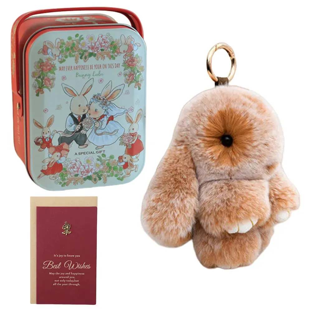 Kawaii Plush Bunny Keychain Pendant for Bags & Keys
