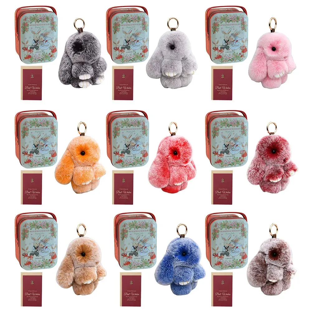 Kawaii Plush Bunny Keychain Pendant for Bags & Keys