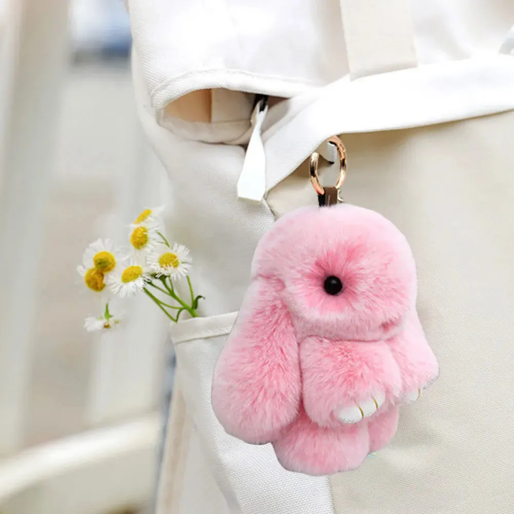 Kawaii Plush Bunny Keychain Pendant for Bags & Keys