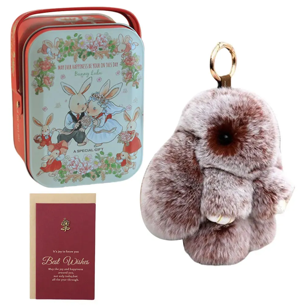 Kawaii Plush Bunny Keychain Pendant for Bags & Keys