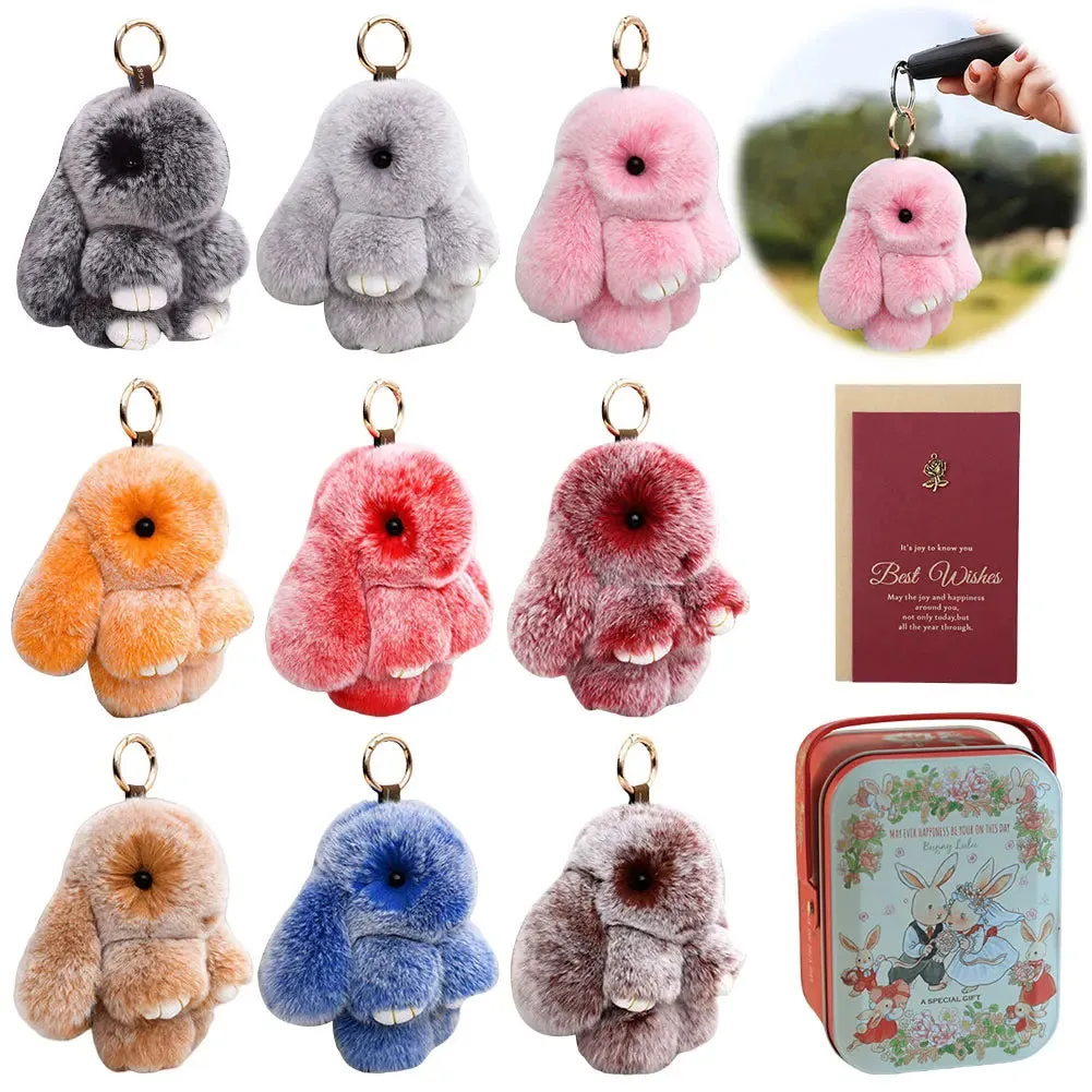 Kawaii Plush Bunny Keychain Pendant for Bags & Keys