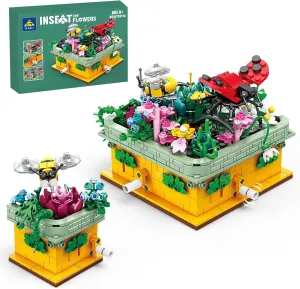 KAZI Garden Building Set,4 in 1 Flowers Building Blocks with Gears,Ideas Gift for Kids and Adults,Easter Stuffers,Party Favors
