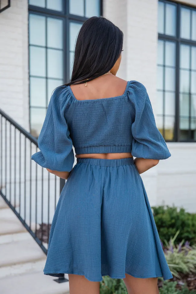 Key To My Heart Navy Keyhole Detail Mini Dress FINAL SALE