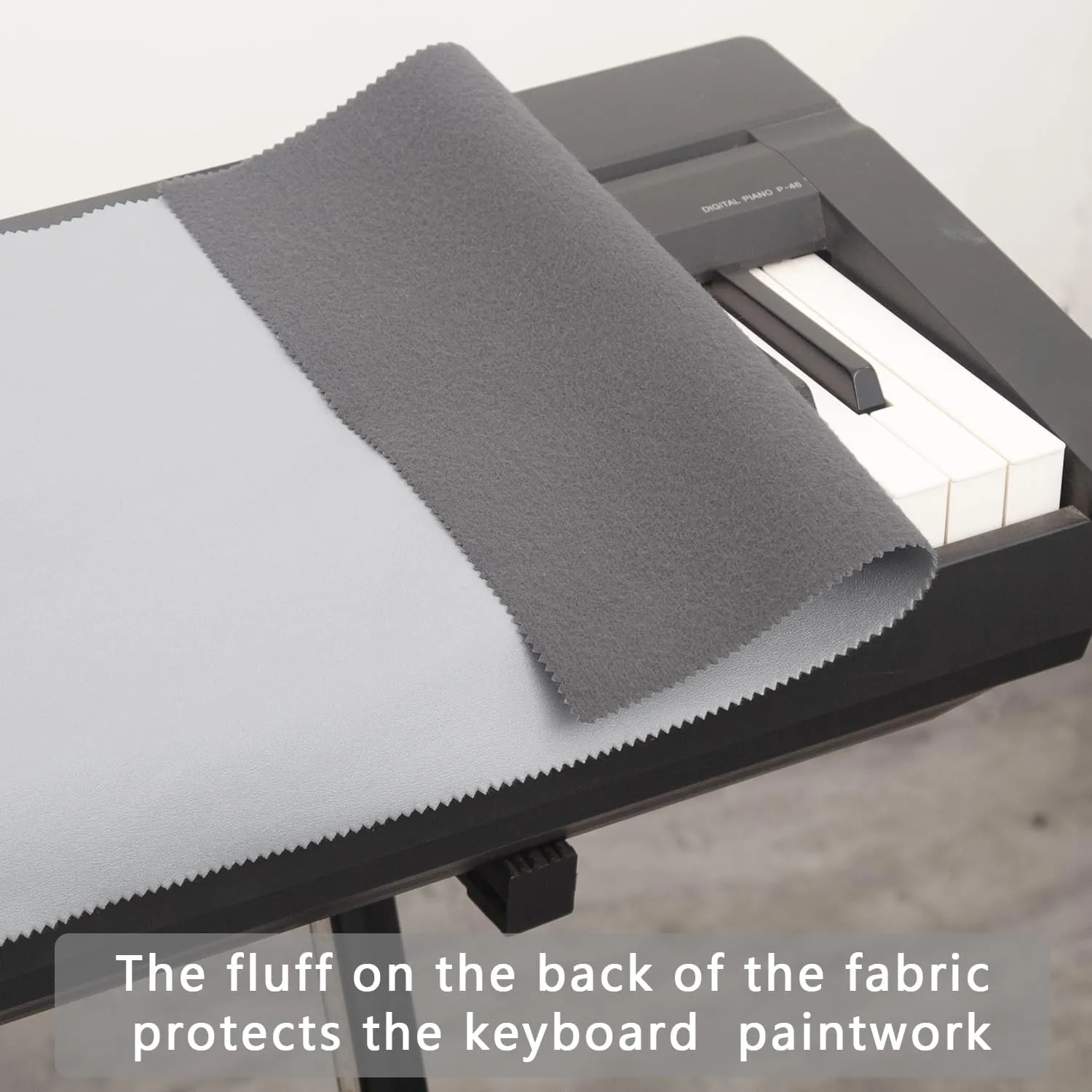 Keyboard Piano Cover, Digital Piano Dust Cover, Light Luxury Soft and Premium Surface, Thickening Electronic Organ Covering Keyboard Update Encasement (Grey)