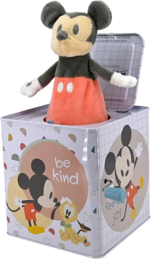 KIDS PREFERRED Disney Baby Mickey Mouse Jack in The Box Musical Toys for Babies and Toddlers, Plays “The Mickey Mouse March” Mickey Springs Out from A Colorful Box
