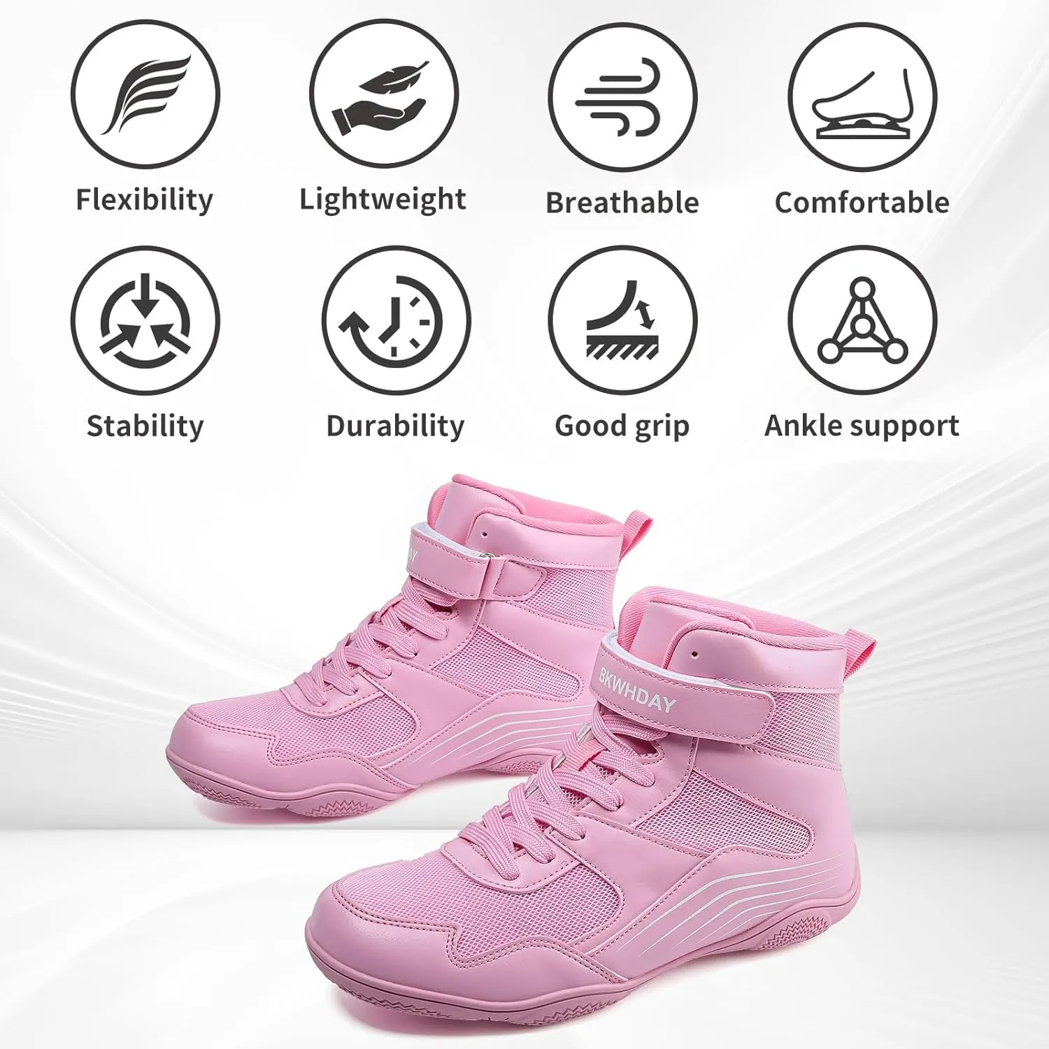 Kids Wrestling Shoes Youth Boys Girls Boxing Shoes Lightweight Breathable Non Slip for Fitness Powerlifting
