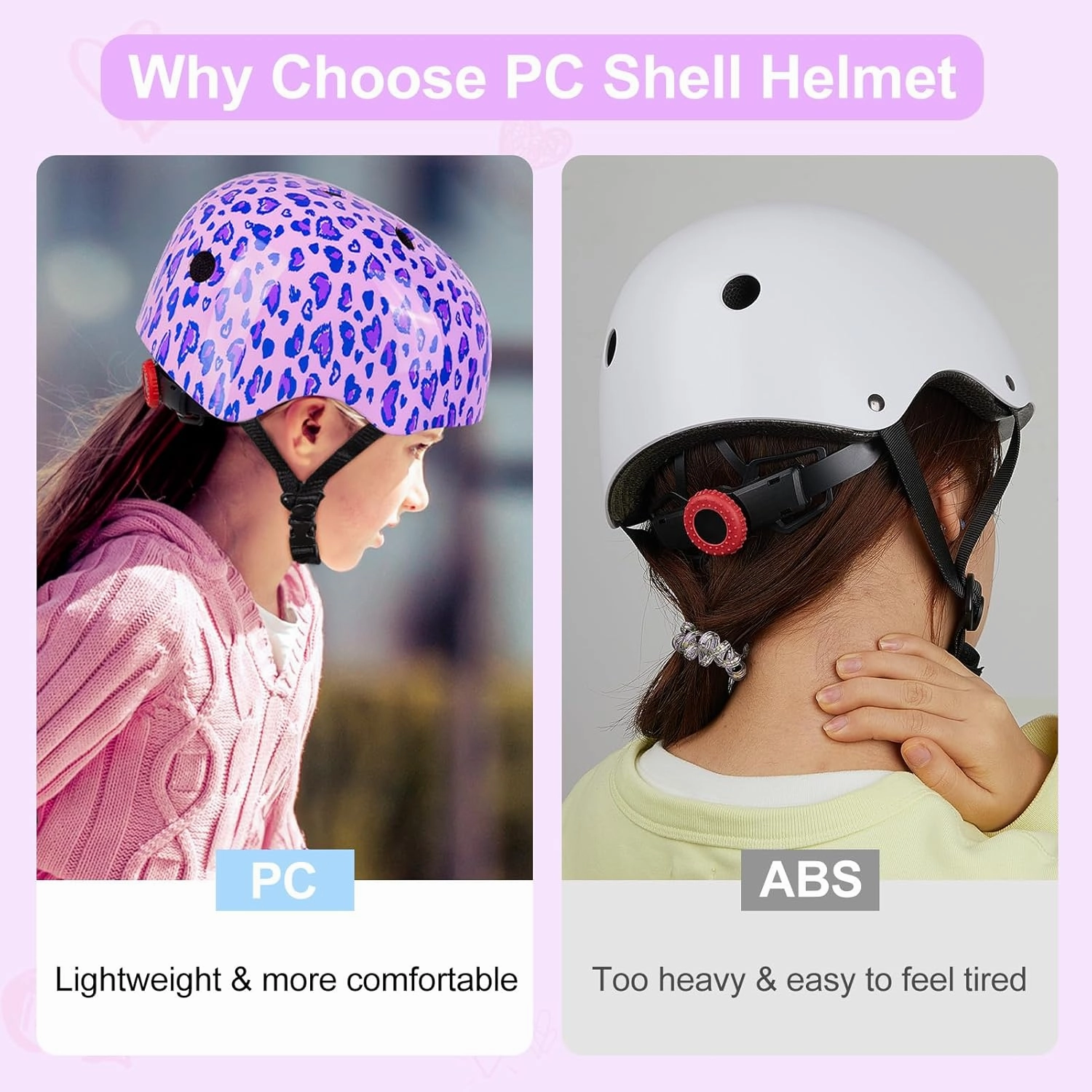 Kids Helmet, Bike Helmets for Kids 8-14 with Knee Pads and Elbow Pads Wrist Guards, Adjustable Youth Girls Bike Helmet with DIY Cat Ears Skateboard Helmet for Scooter Skating Cycling