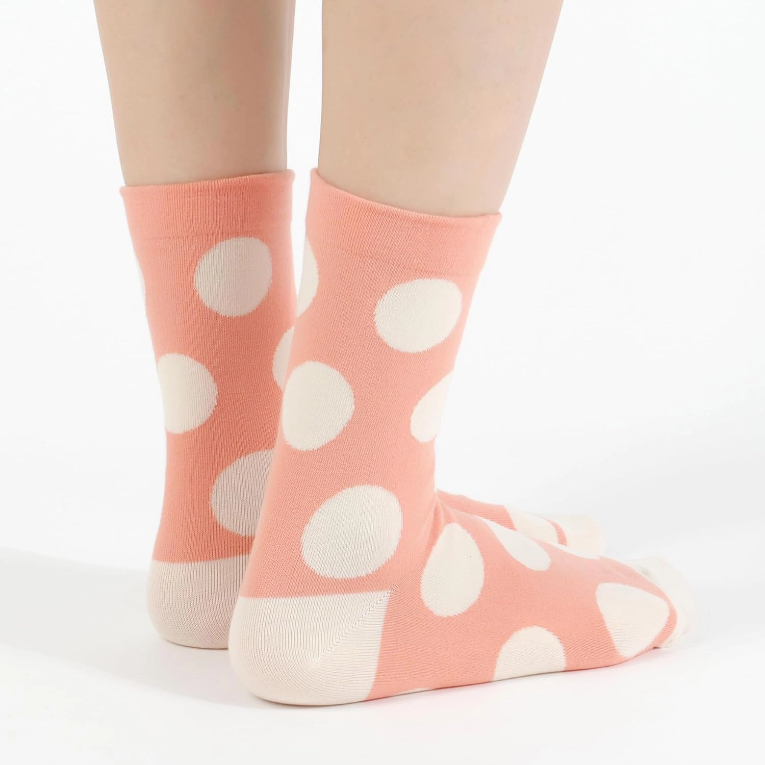 kikiya socks Women Crew | 4-6 Pairs Flower Heart Dots Graphic Tube Striped Cotton Socks | Calcetas Para Mujer | Size 6-8