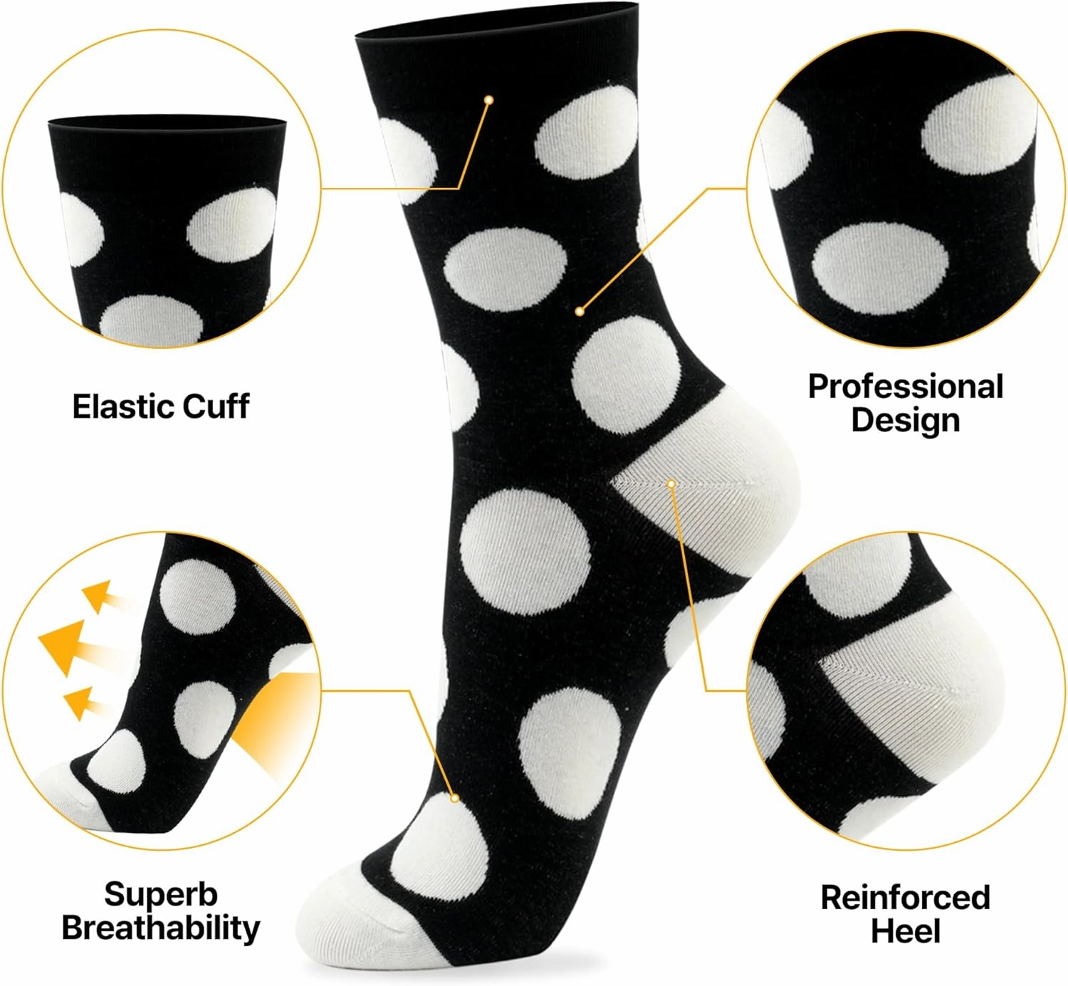 kikiya socks Women Crew | 4-6 Pairs Flower Heart Dots Graphic Tube Striped Cotton Socks | Calcetas Para Mujer | Size 6-8