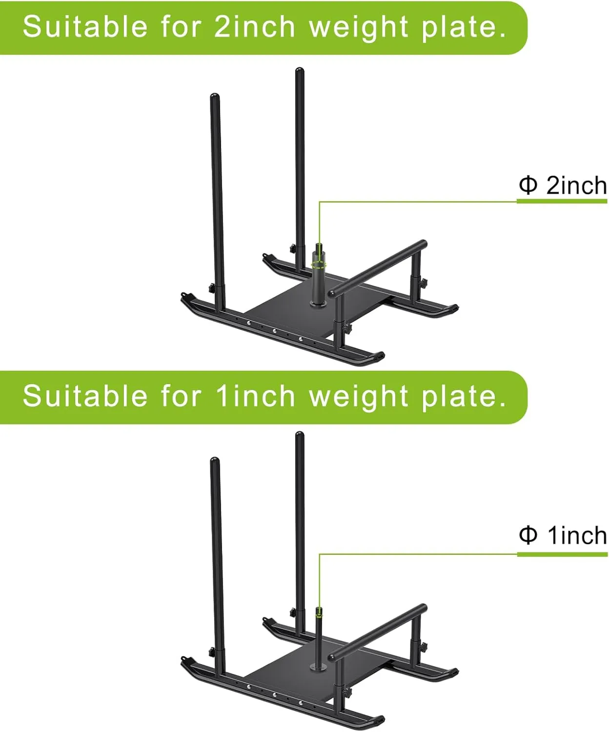 Kipika Weight Sled, Fitness Sled, Fitness Strength Training Sled, Speed Training Sled - Heavy-Duty Weight Training Equipment for Muscle Building and Explosive Power - Suitable for 1” & 2“ Weight Plate