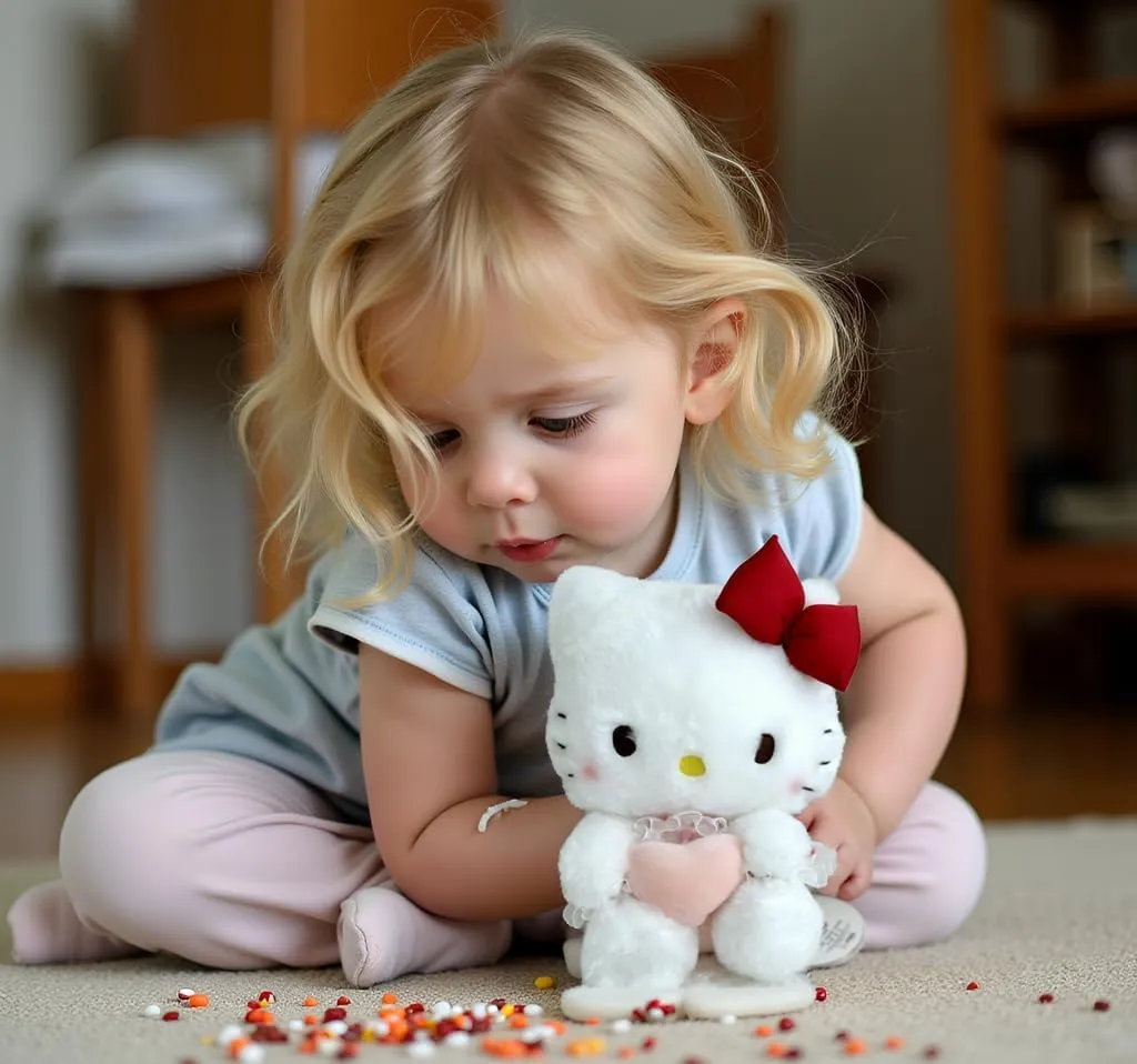 Kitty Plush 10” Collectible Kitty Plushie Cute Stuffed Animal Toy Adorable Kawaii Doll (Pink Heart)