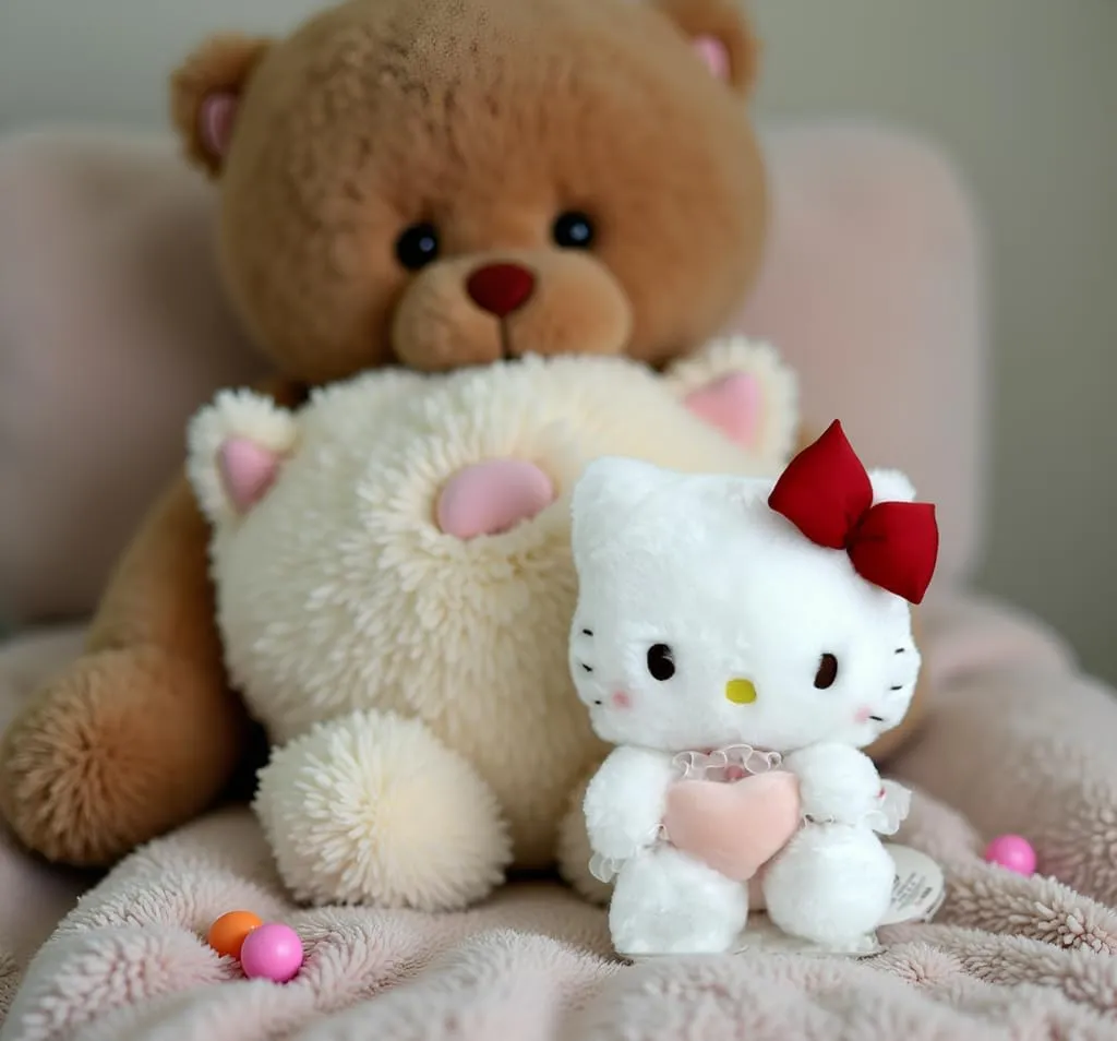Kitty Plush 10” Collectible Kitty Plushie Cute Stuffed Animal Toy Adorable Kawaii Doll (Pink Heart)
