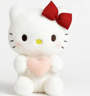Kitty Plush 10” Collectible Kitty Plushie Cute Stuffed Animal Toy Adorable Kawaii Doll (Pink Heart)