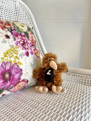 Kiwi Soft Toy Wearing Black NZ Scarf