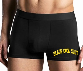 Knaughty Knickers Black Cock Slut - Jack of Spades - BBC Lover Black Mens Boxer Brief Adult Fun Design