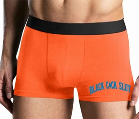 Knaughty Knickers Black Cock Slut - Jack of Spades - BBC Lover Orange Mens Boxer Brief Adult Fun Design