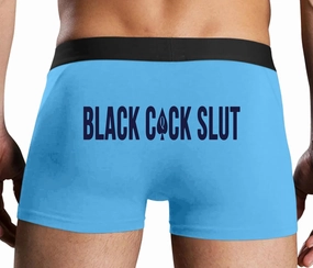 Knaughty Knickers Black Cock Slut - Jack of Spades - Big Black Cock Lover Blue Mens Boxer Brief Sexy Adult Design