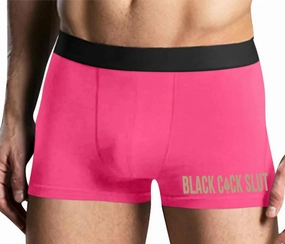 Knaughty Knickers Black Cock Slut - Jack of Spades - Big Black Cock Lover Pink Mens Boxer Brief Adult Fun Design