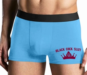 Knaughty Knickers Black Cock Slut - Jack of Spades - Crown Blue Mens Boxer Brief Adult Fun Design