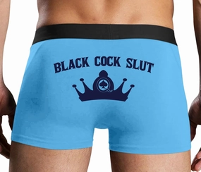 Knaughty Knickers Black Cock Slut - Jack of Spades - Crown Blue Mens Boxer Brief Sexy Adult Design