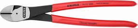 KNIPEX Tools - High Leverage Diagonal Cutters, 12 Degree Angled (7421250SBA), Red, 10 inches