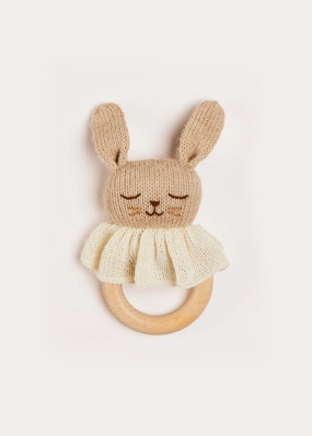 Knitted Bunny Teether in Beige