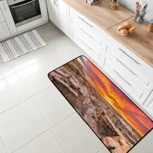 Kuizee Kitchen Runner Area Rug Kitchen Mat USA Valley of Dreams After Sunset Bathroom Hallway Entry Way Floor Non Slip Soft Water Absorbent 39×20 Inch
