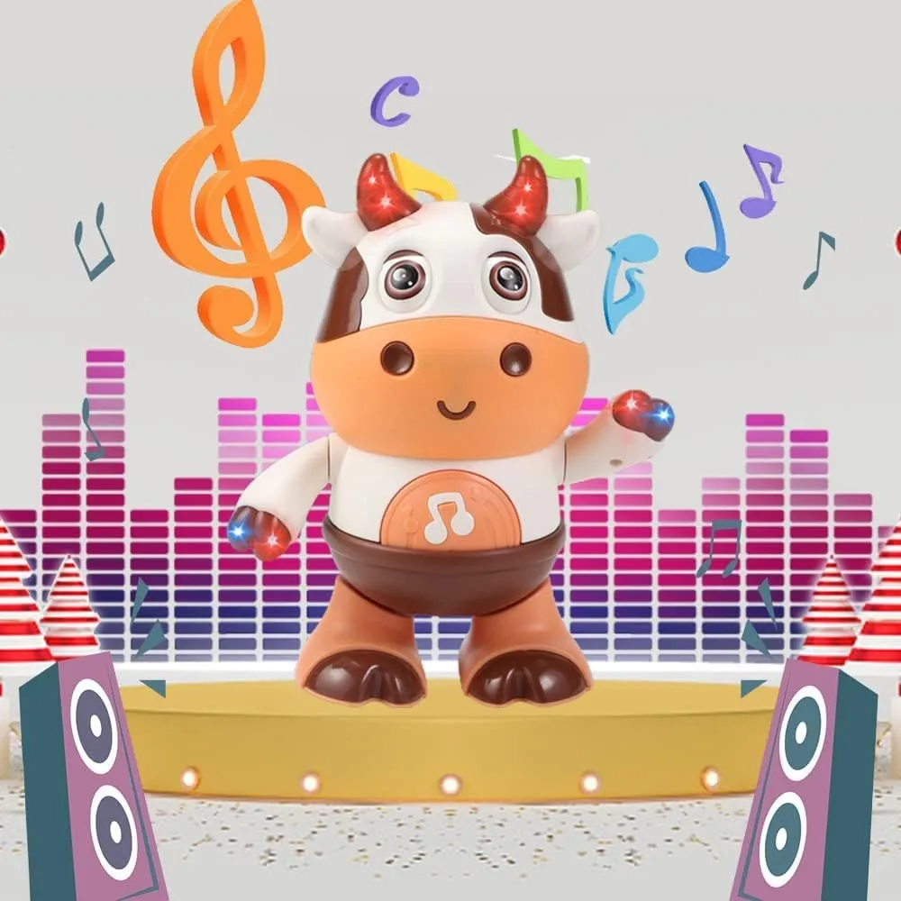 Kukelen Baby Cow Musical Toys,2023 New Dancing Walking Baby Cow Toy with Music and LED Lights, Dancing Toys, Baby Music Toys, 18 Month Toys, Baby Toys 6 to 12 Months