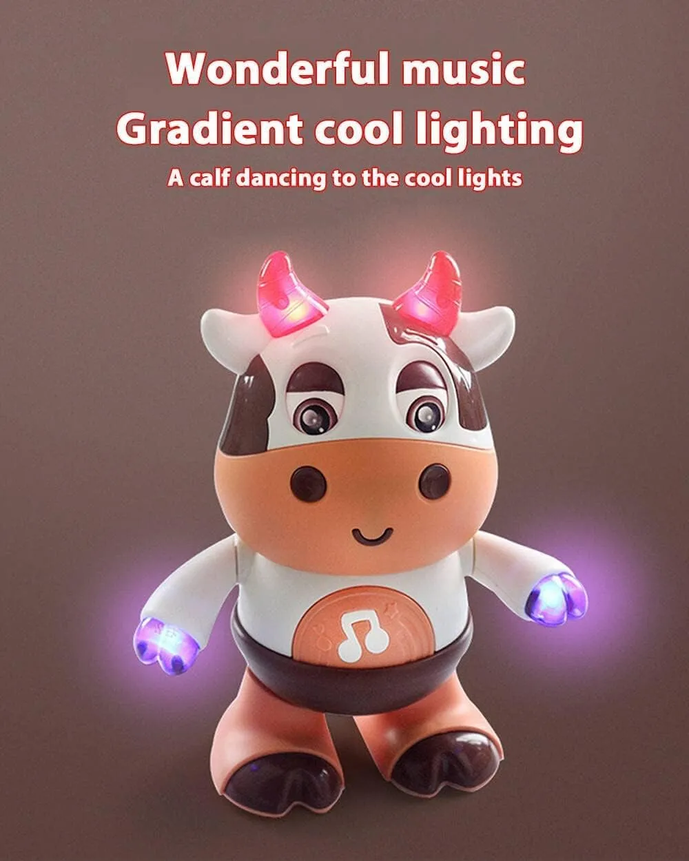 Kukelen Baby Cow Musical Toys,2023 New Dancing Walking Baby Cow Toy with Music and LED Lights, Dancing Toys, Baby Music Toys, 18 Month Toys, Baby Toys 6 to 12 Months