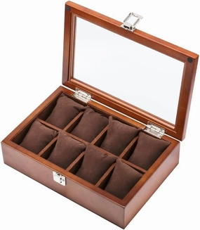 KYUSAR Watch Box Watch Holder 8 Slot Watch Box Case Watch Storage Box With Glass Mechanical Watch Stand Box Watch Case (Color : Onecolor)