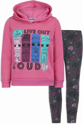 L.O.L. Surprise! Girls Hoodie and Legging Pant Set for Little Kids