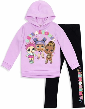 L.O.L. Surprise! Roller Sk8er Daring Diva Diva Girls Pullover Fleece Hoodie and Leggings Outfit Set Little Kid to Big Kid