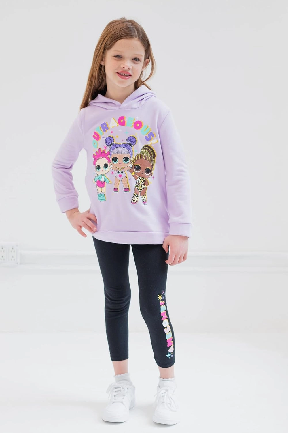 L.O.L. Surprise! Roller Sk8er Daring Diva Diva Girls Pullover Fleece Hoodie and Leggings Outfit Set Little Kid to Big Kid