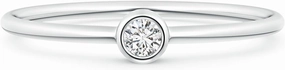 Lab Grown Diamond Stackable Promise Ring for Women in Sterling Silver/ 14K Solid Gold (Color - H, Clarity-SI2) - Diamond Jewelry Gift For Women