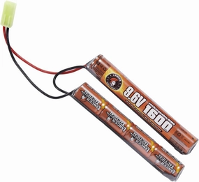 Lancer Tactical Nimh Airsoft Battery Compatible with AEG Airsoft Gun (9.6V, 1600 mAh Nunchuck)