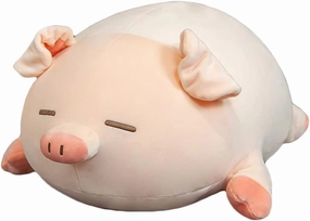 lannery Pig Stuffed Animal Hugging Pillow, Soft Fat Pig Plush Toy Gifts for Kids, Valentine, Christmas (Sleeping Eyes, 19.7")
