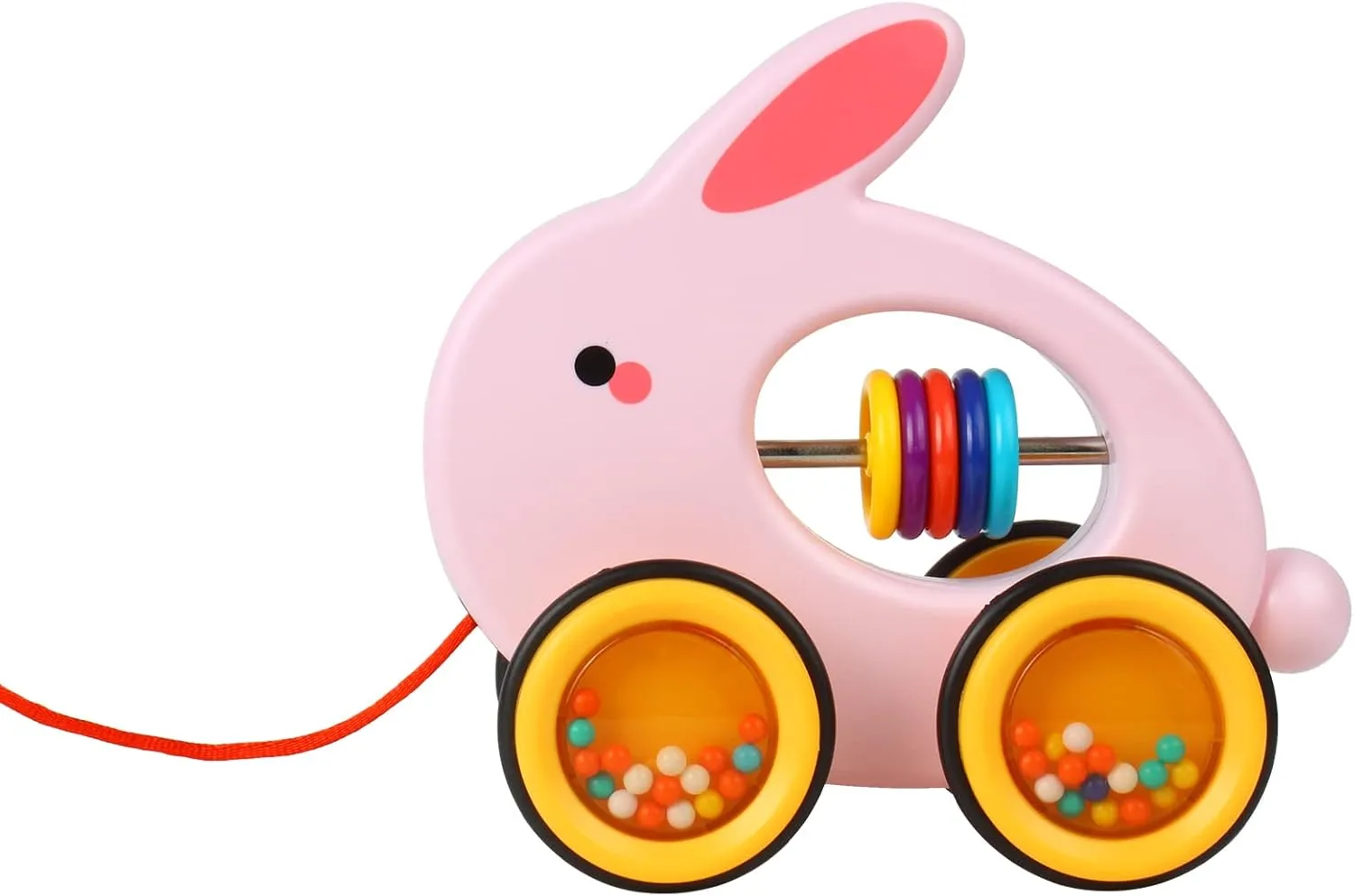 Larcele Children's Hand Pull Rope Traction Animal Toy car Baby Puzzle Early Learning Toys TLWJC-01(Cute Rabbit)