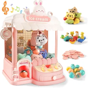 Large Claw Machine for Kids Adults, Mini Vending Machine with 30 Fun Toys, Candy Dispenser Machine, Prize Dispenser with Music Light Birthday Gifts for Boys Girls Age 5-7 8-10 10-12 (Bunny)